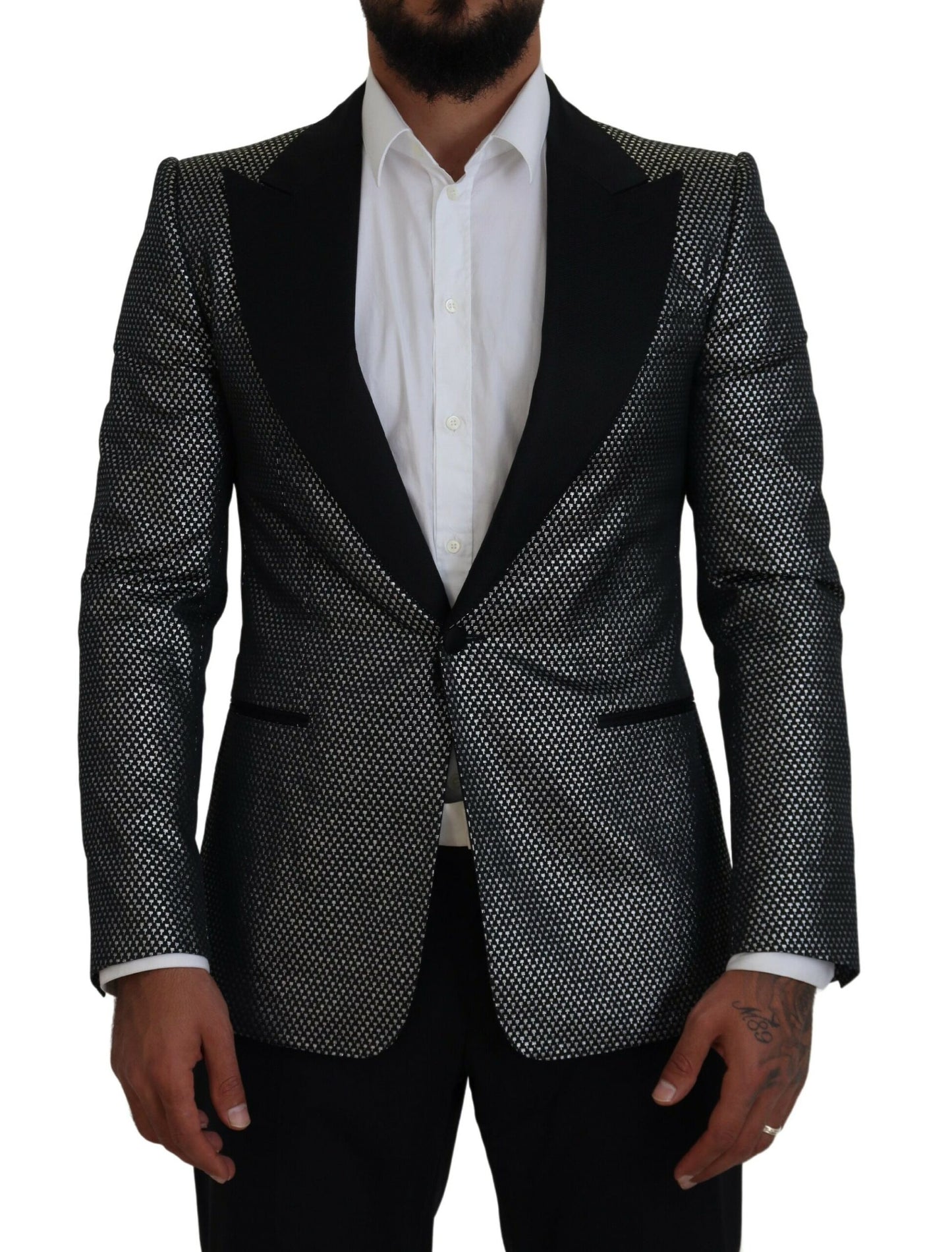 Dolce & Gabbana Elegante Jacquard Enkelrijs Blazer