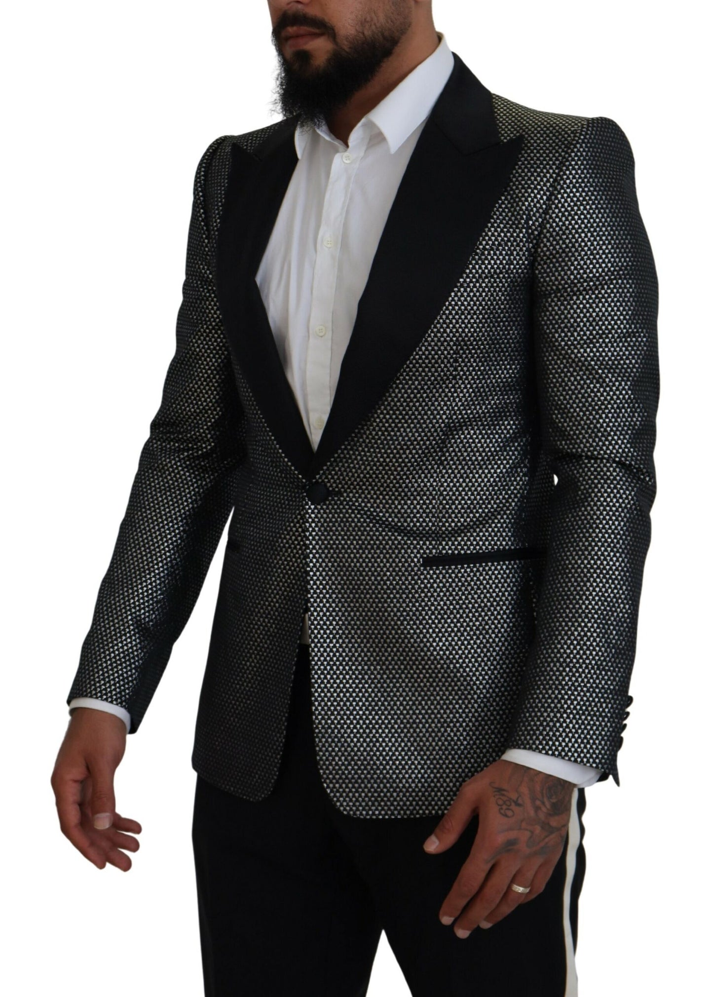 Dolce & Gabbana Elegante Jacquard Enkelrijs Blazer