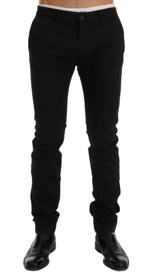 GF Ferre Elegante Slim Fit Zwarte Katoenen Broek