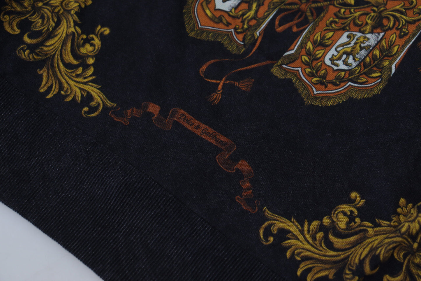 Dolce & Gabbana Baroque Medal Motive Silk Sweater