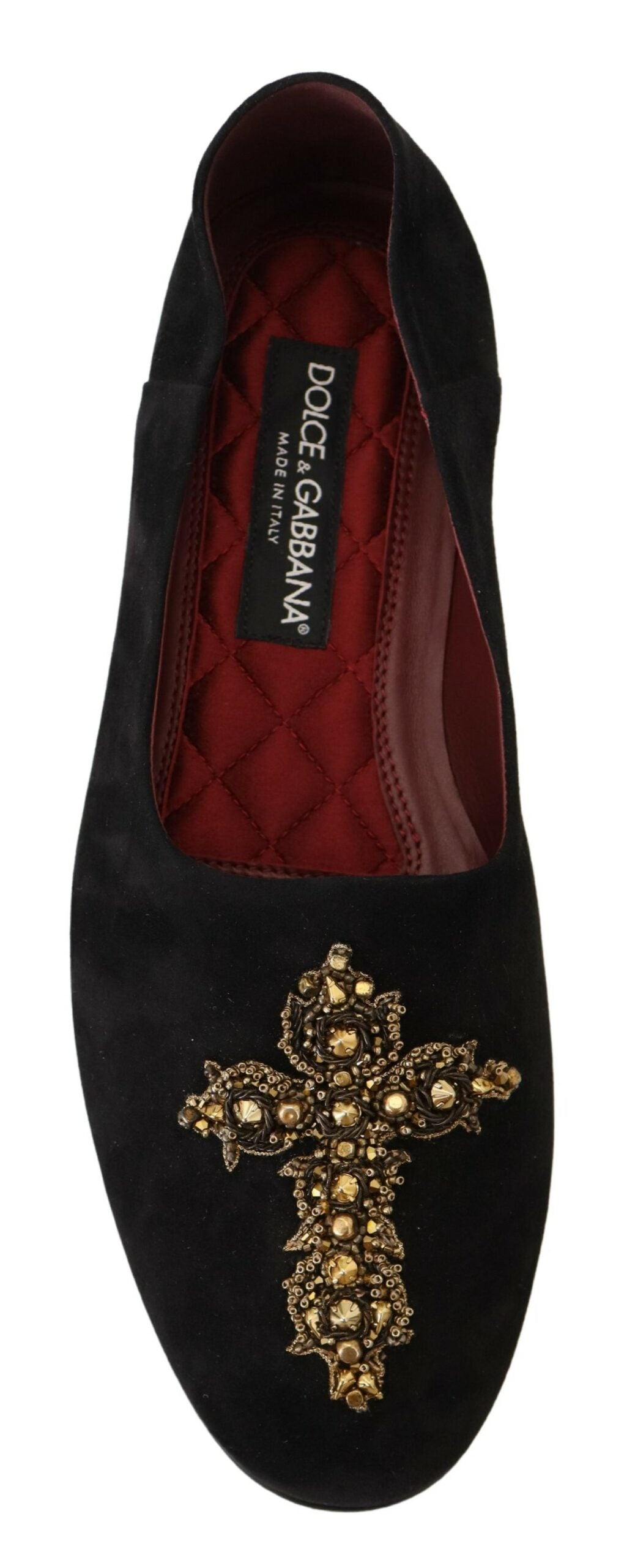 Dolce & Gabbana Zwarte Goud Kristallen Pailletten Loafers