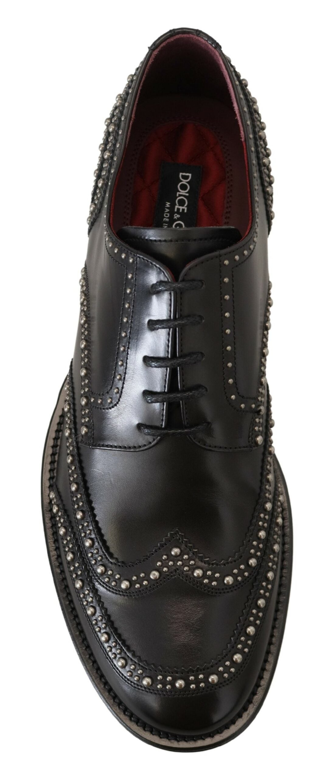 Dolce & Gabbana Elegante Zwarte Derby Schoenen Met Studs