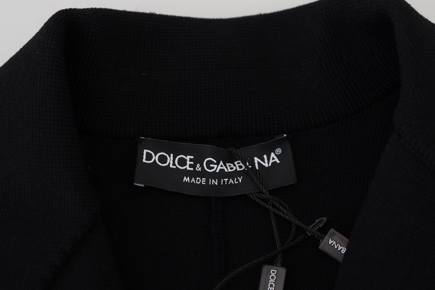 Dolce & Gabbana Elegante Zwarte Lange Mouw Jas