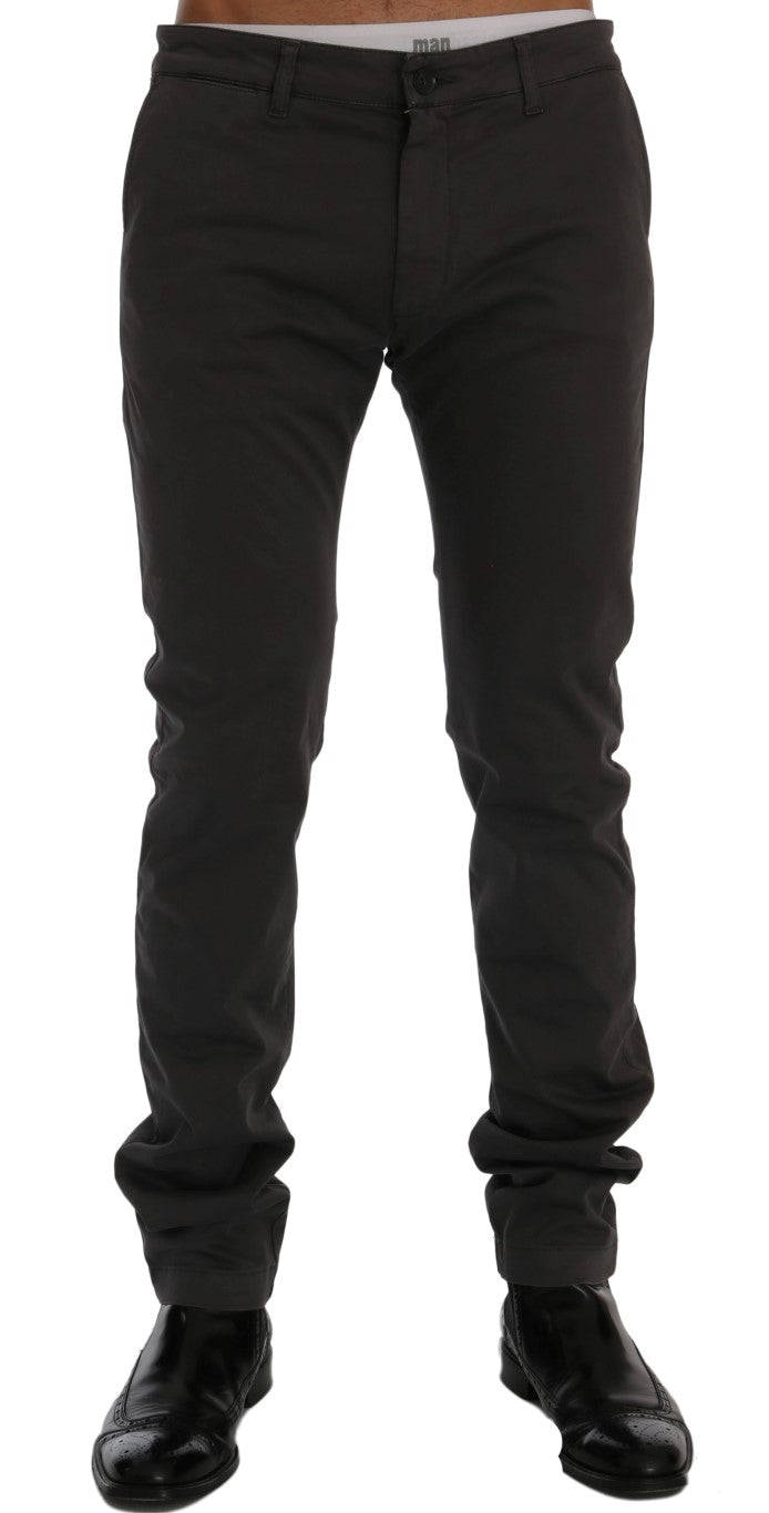 GF Ferre Elegante Slim-Fit Grijze Katoenen Broek