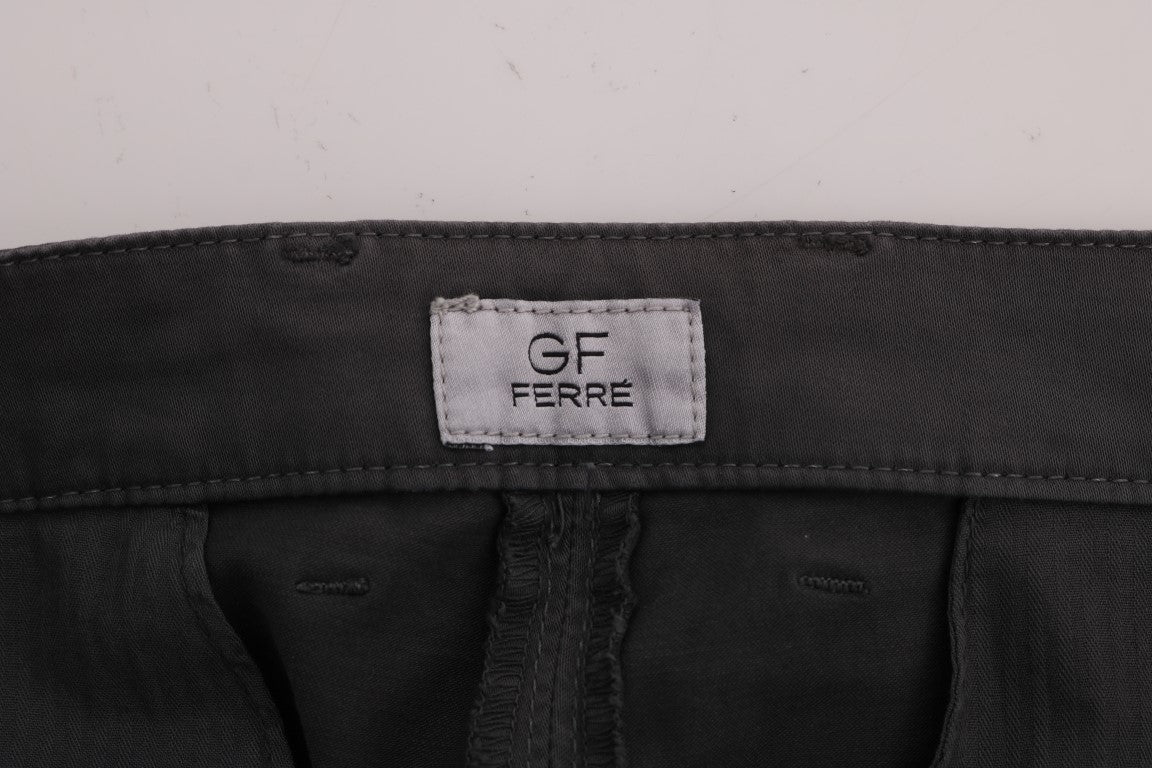 GF Ferre Elegante Slim-Fit Grijze Katoenen Broek