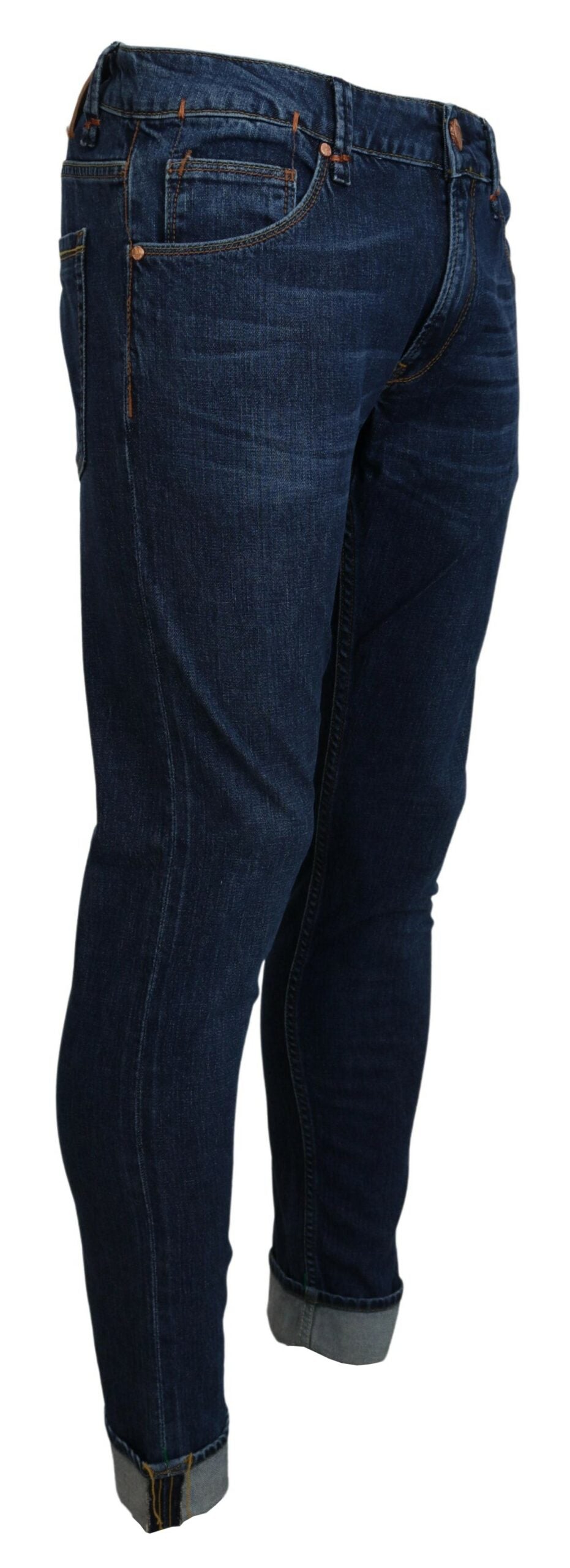 Acht Exquisite Tapered Italiaanse Denim in Blauw