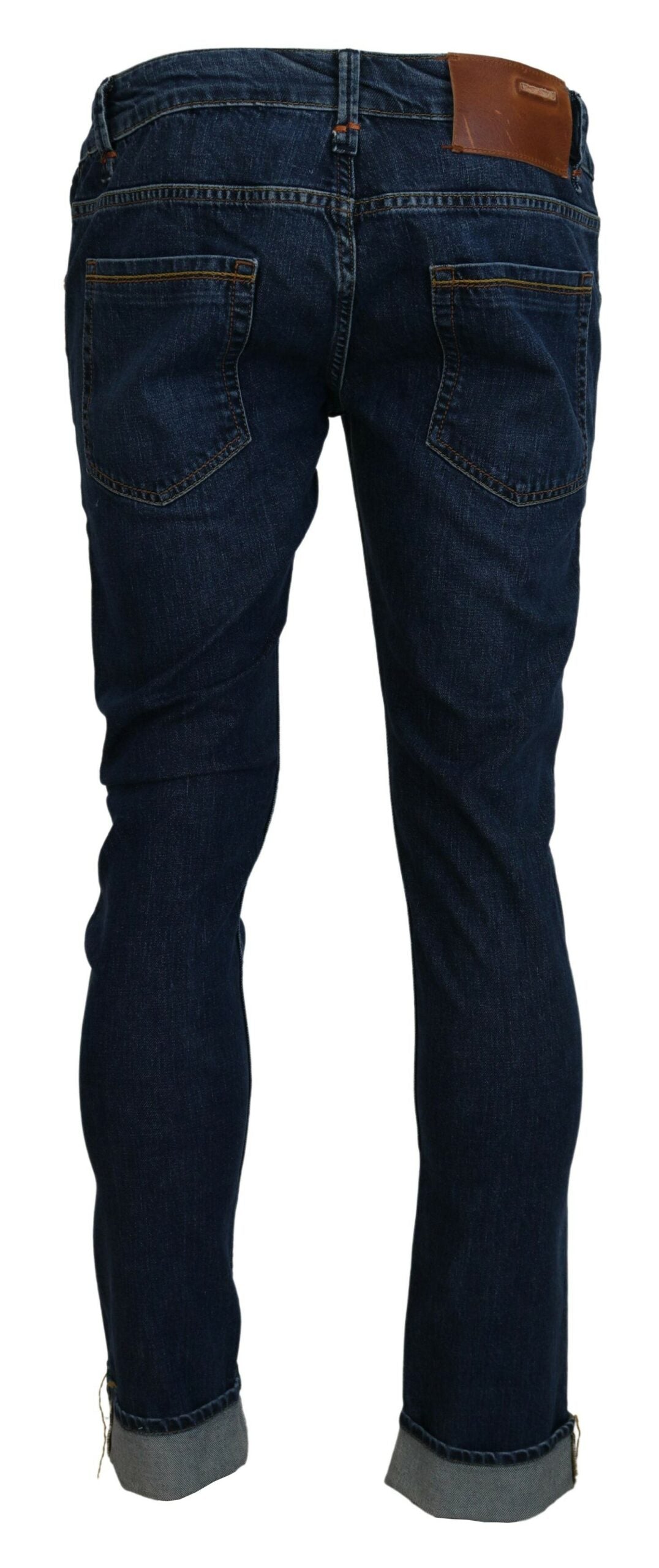 Acht Exquisite Tapered Italiaanse Denim in Blauw