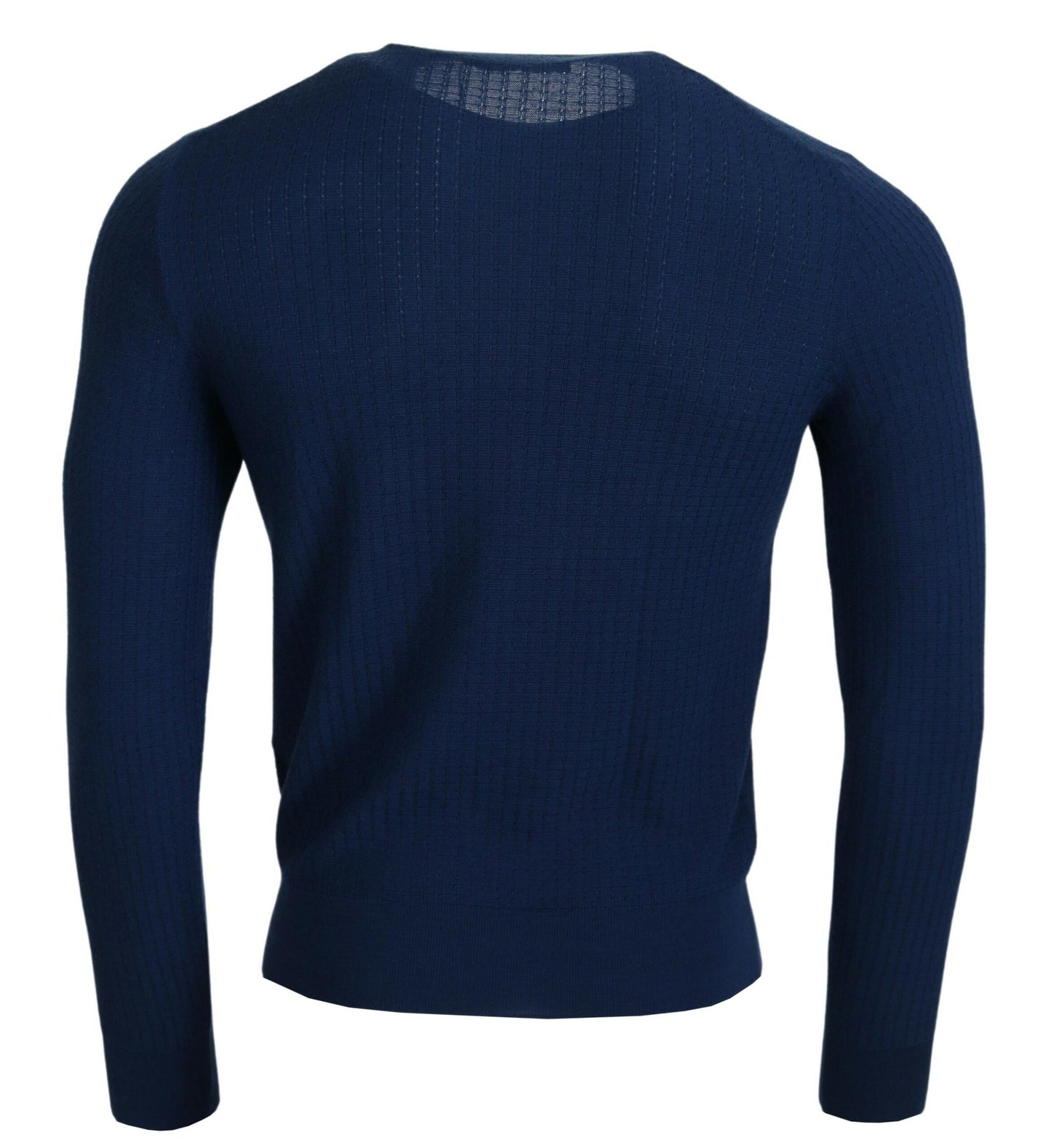 Dolce & Gabbana Elegante Blauwe Kasjmier-Zijde Heren Pullover