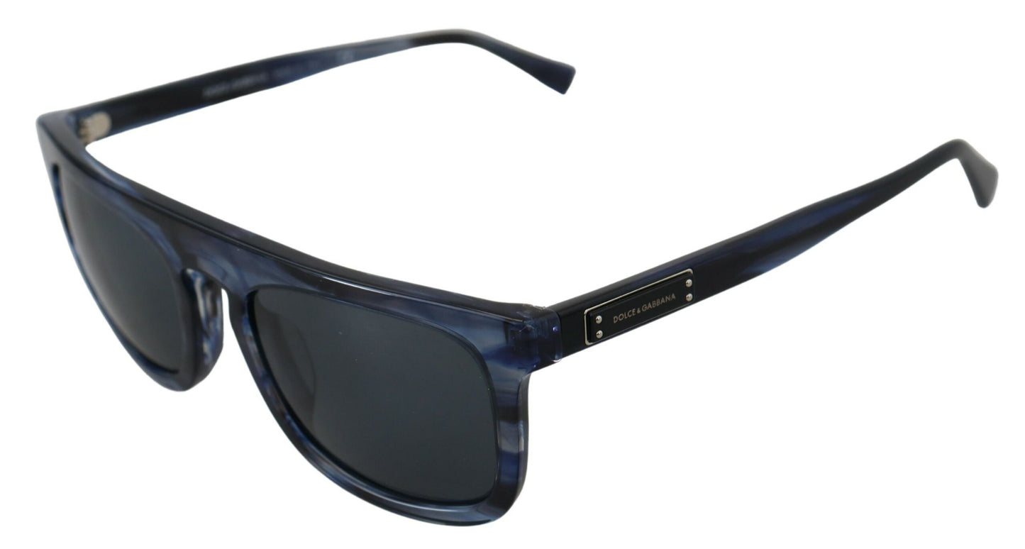 Dolce & Gabbana Elegante Blauwe Acetaat Zonnebril