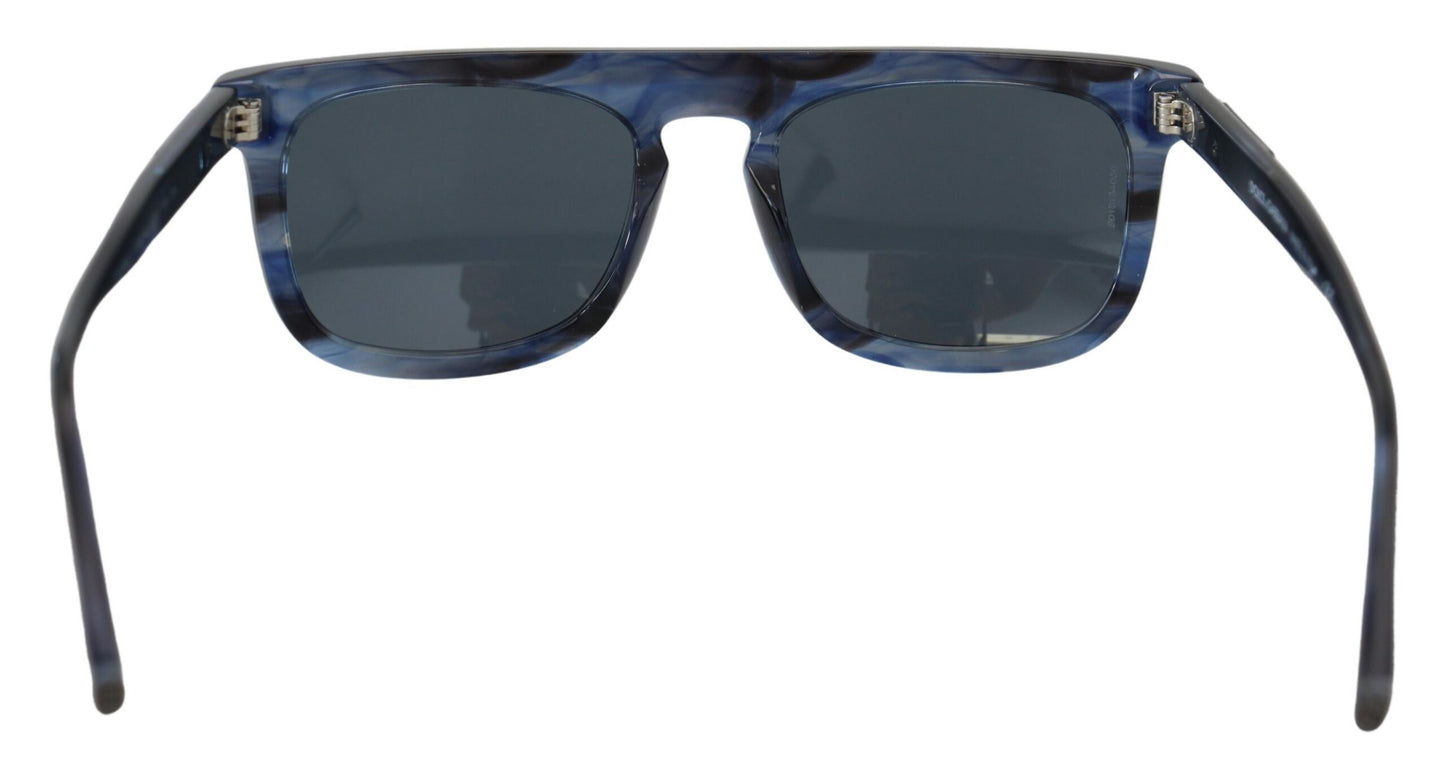 Dolce & Gabbana Elegante Blauwe Acetaat Zonnebril