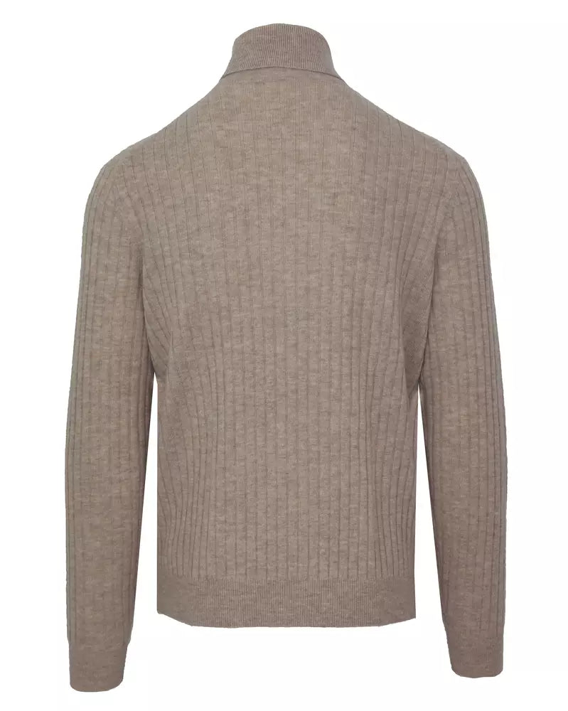 Malo Beige Kasjmier-Wol Mix Turtleneck Trui