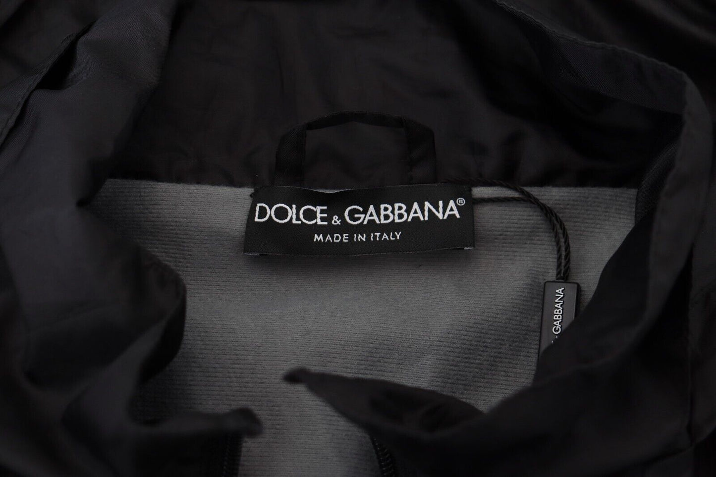 Dolce & Gabbana Strak Zwart Nylon Bomberjack