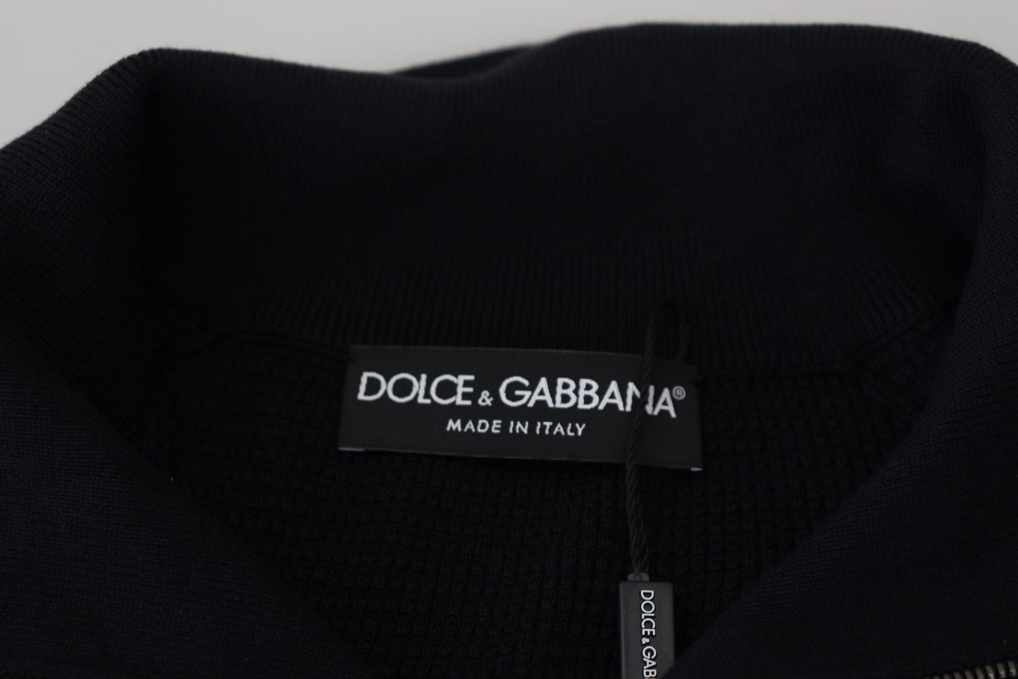 Dolce & Gabbana Elegante Zijde Blend Zwarte Pullover Trui