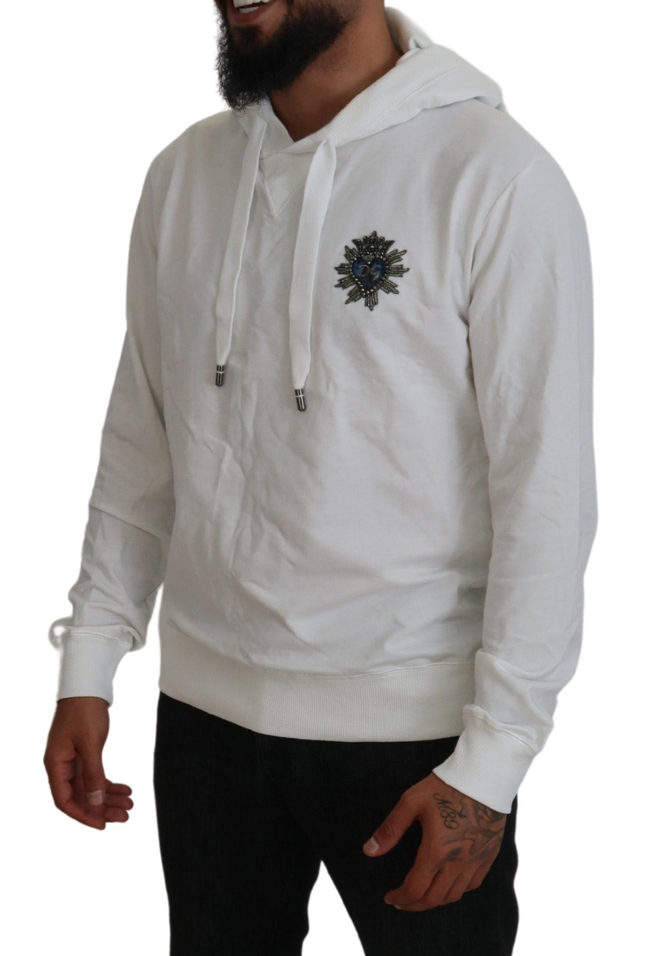 Dolce & Gabbana Elegante Witte Logo Capuchon Sweatshirt