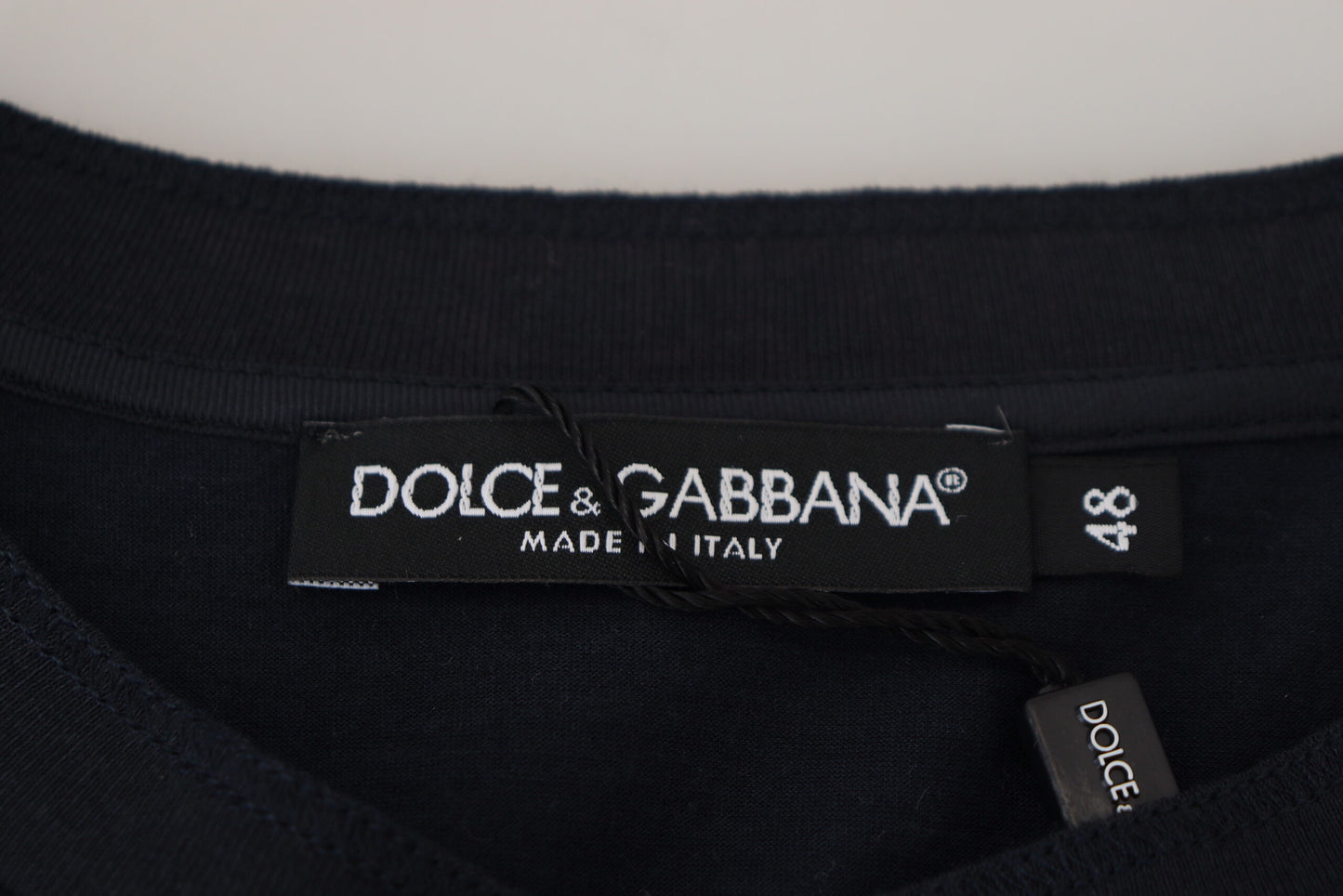 Dolce & Gabbana Elegante Katoen-Zijde Mix Blauwe Trui