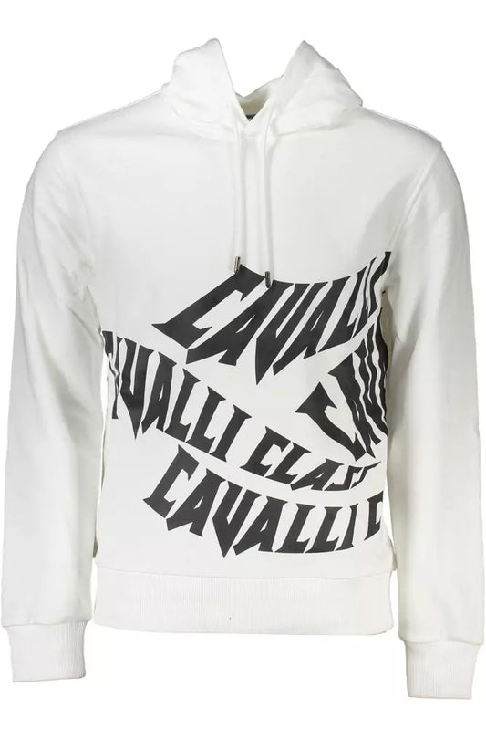 Cavalli Class Witte Katoenen Heren Sweatshirt