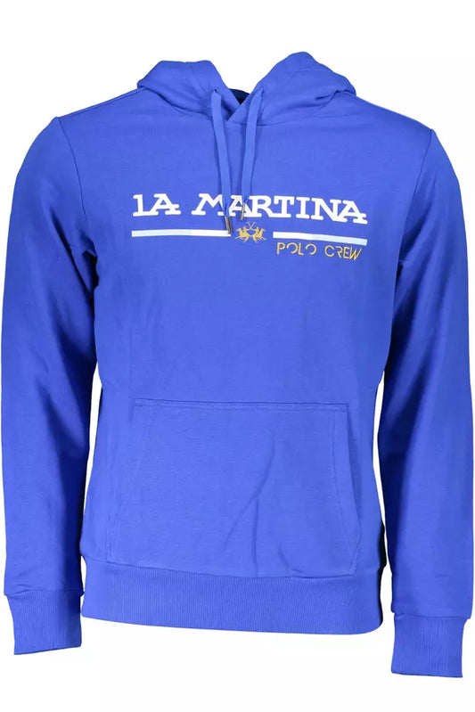 La Martina Chic Blauw Geborduurd Capuchon Sweatshirt