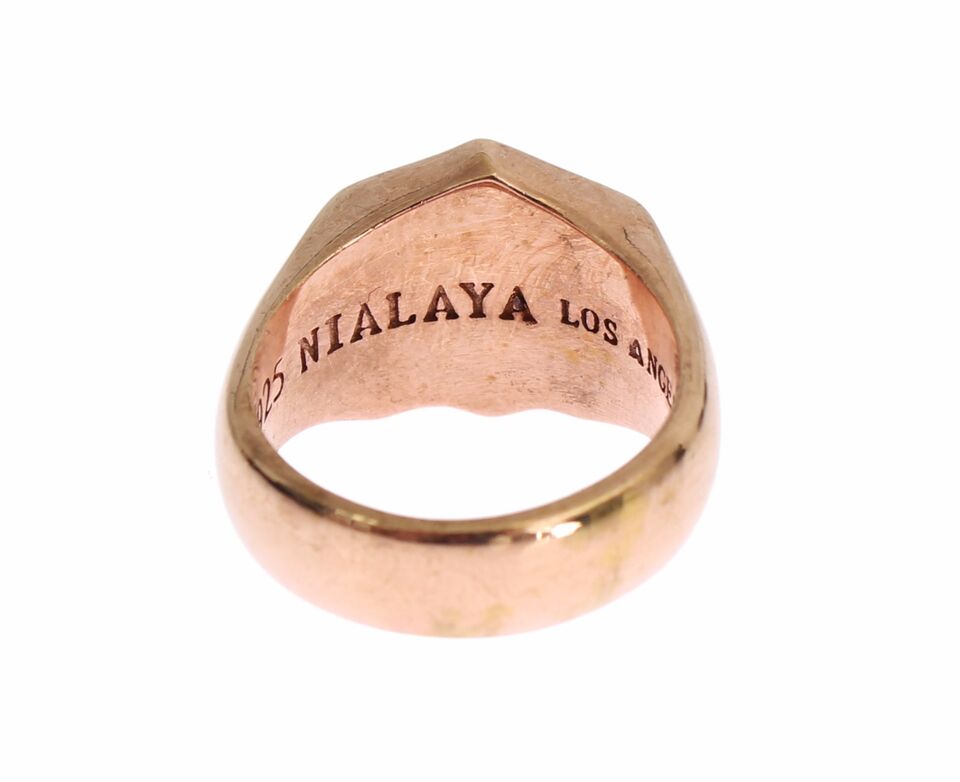 Nialaya Chic Roze Vergulde Sterling Zilveren Ring