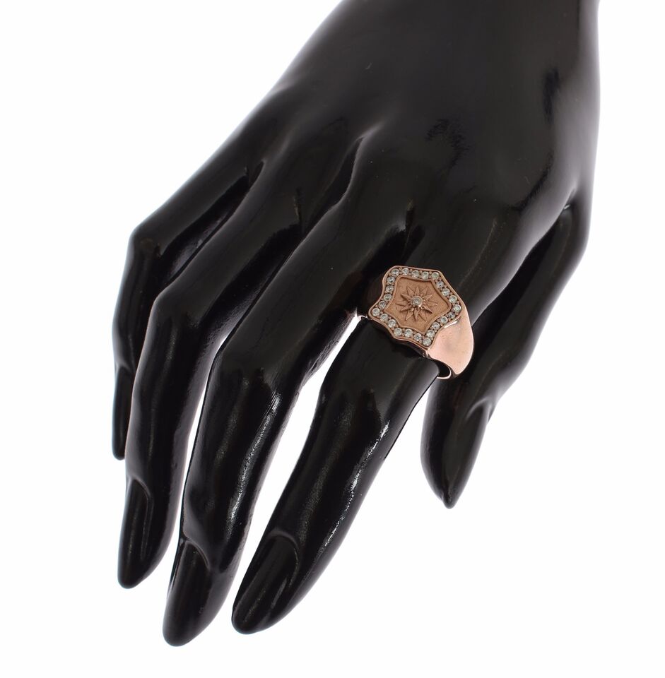 Nialaya Chic Roze Vergulde Sterling Zilveren Ring