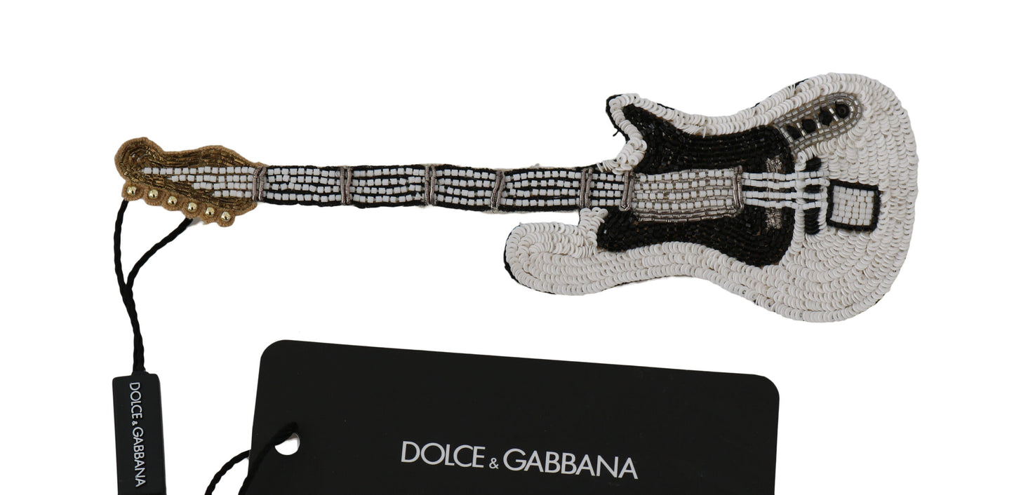 Dolce & Gabbana gouden gitaarspeld broche met pailletten