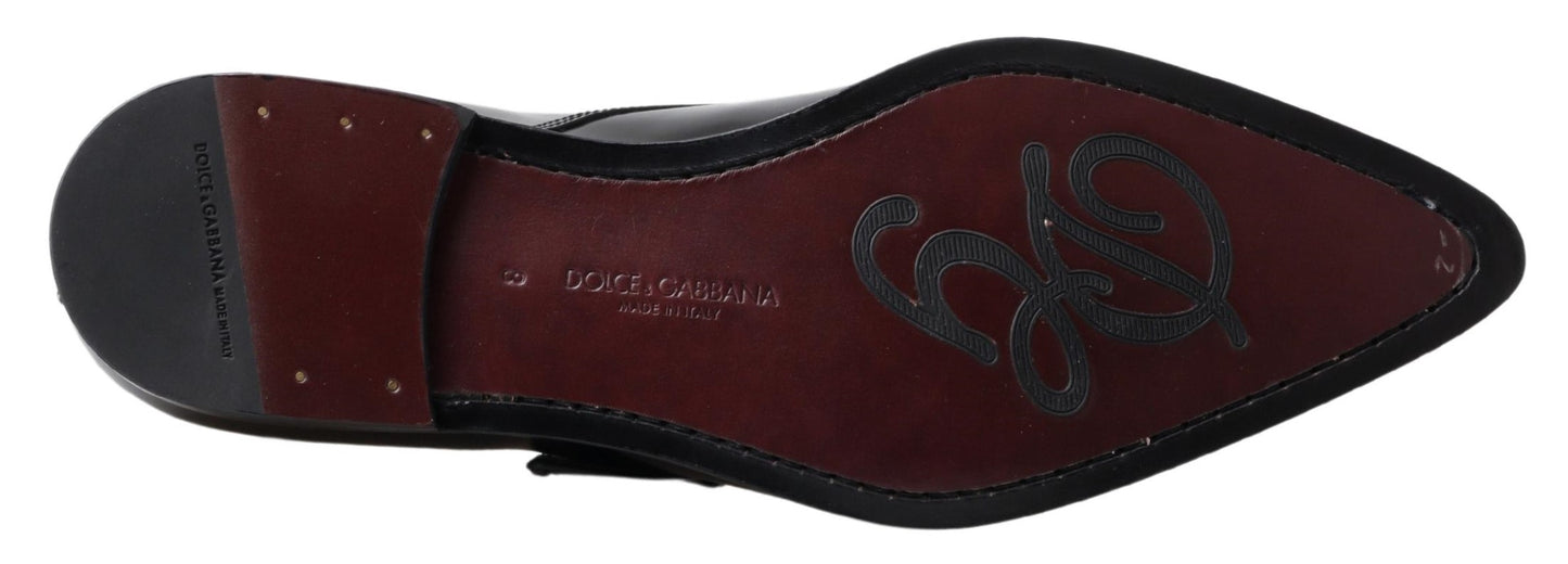 Dolce & Gabbana Elegante Zwarte Leren Monk Strap Schoenen