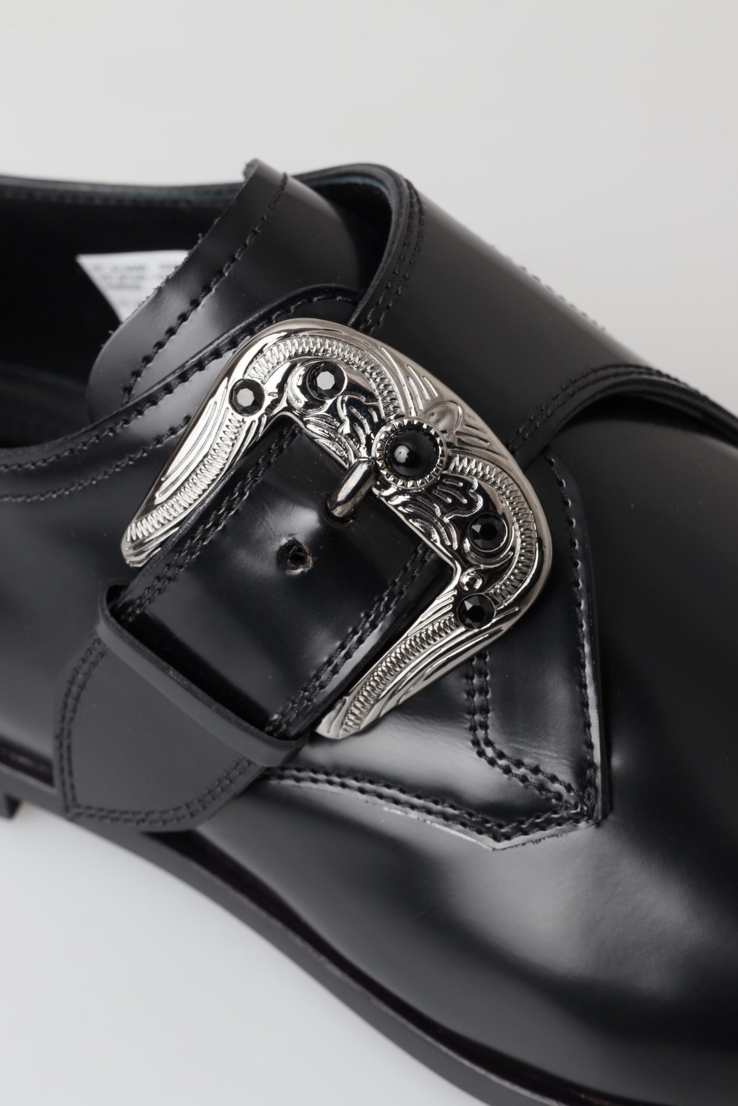 Dolce & Gabbana Elegante Zwarte Leren Monk Strap Schoenen