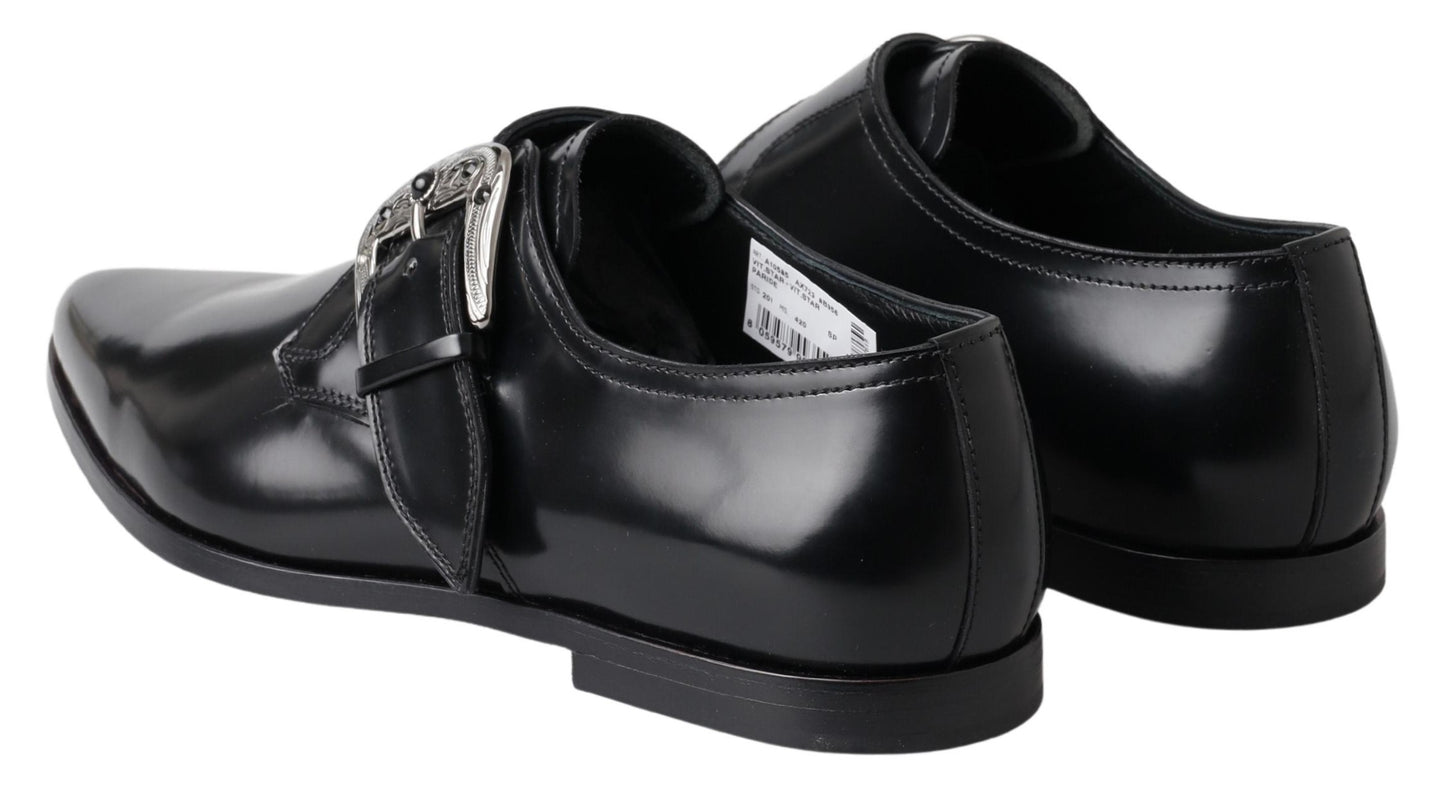 Dolce & Gabbana Elegante Zwarte Leren Monk Strap Schoenen