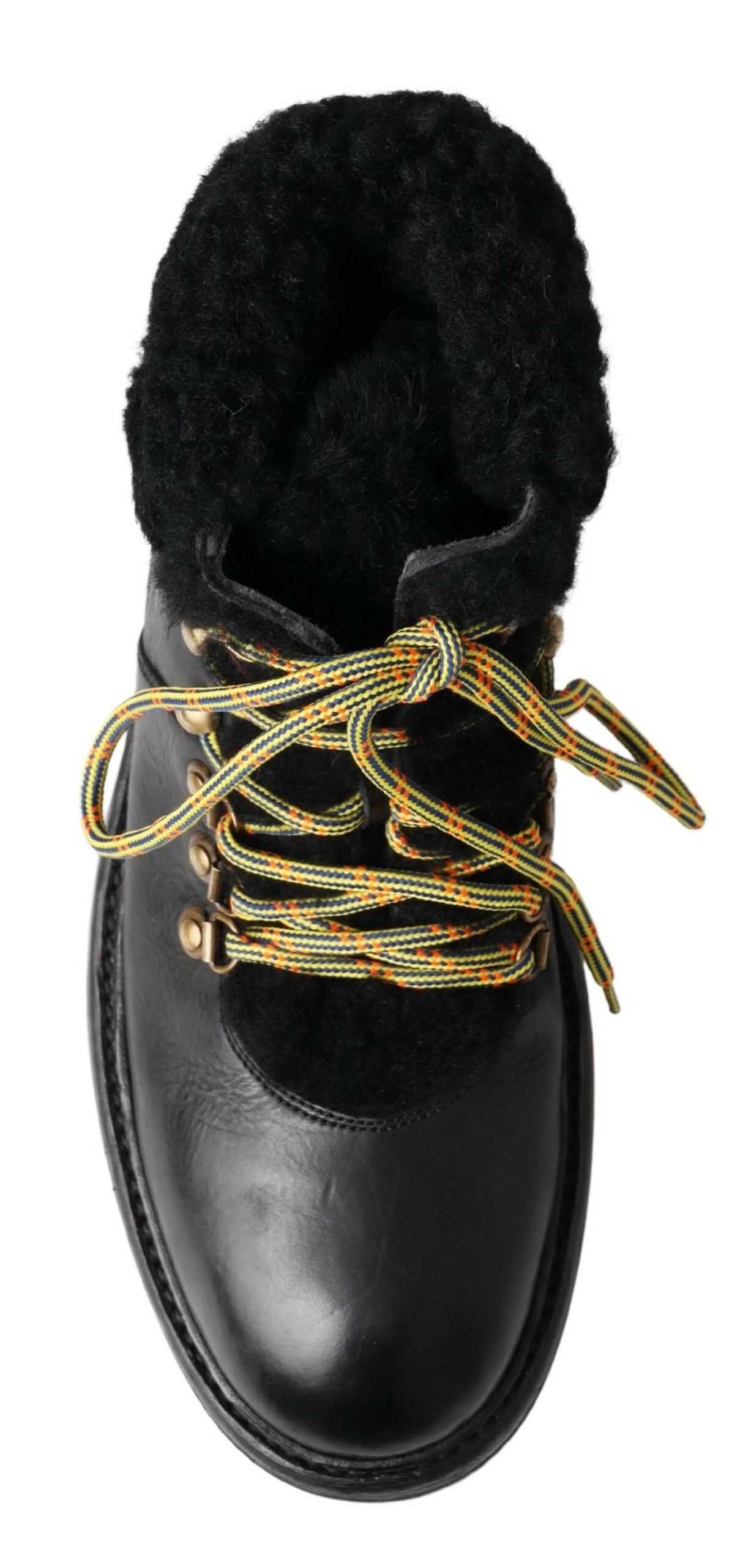 Dolce & Gabbana Elegante Leren Laarzen Voor Heren In Shearling Stijl