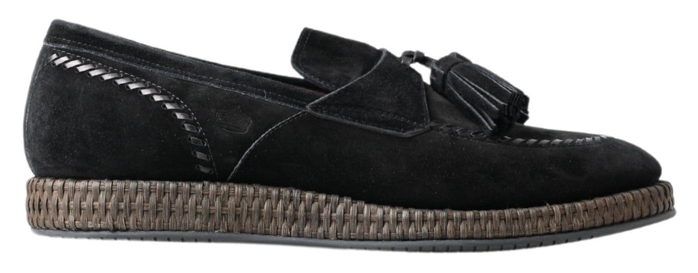 Dolce & Gabbana Elegante Zwarte Suède Espadrilles Sneakers