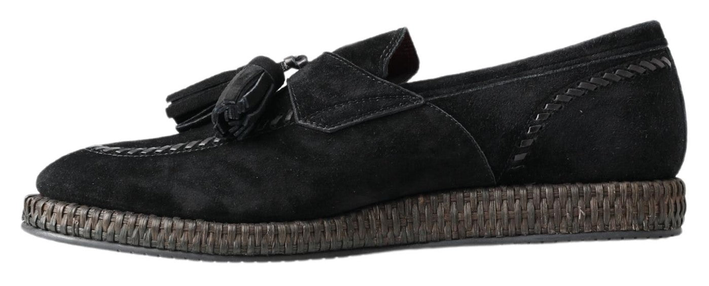 Dolce & Gabbana Elegante Zwarte Suède Espadrilles Sneakers