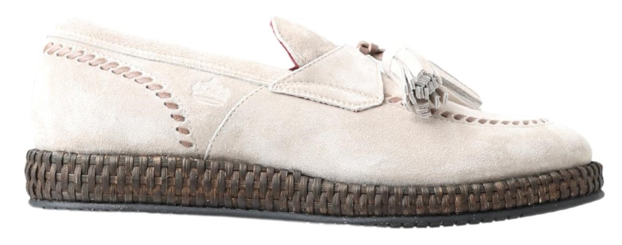 Dolce & Gabbana Elegante Ivoorkleurige Leren Espadrilles