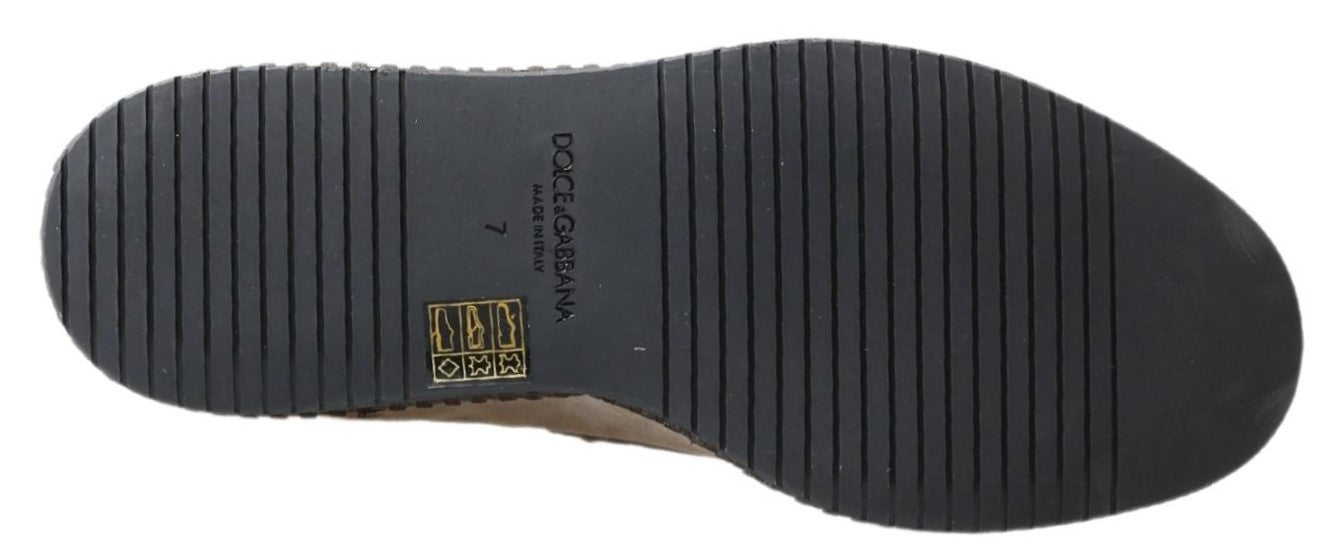 Dolce & Gabbana Elegante Ivoorkleurige Leren Espadrilles