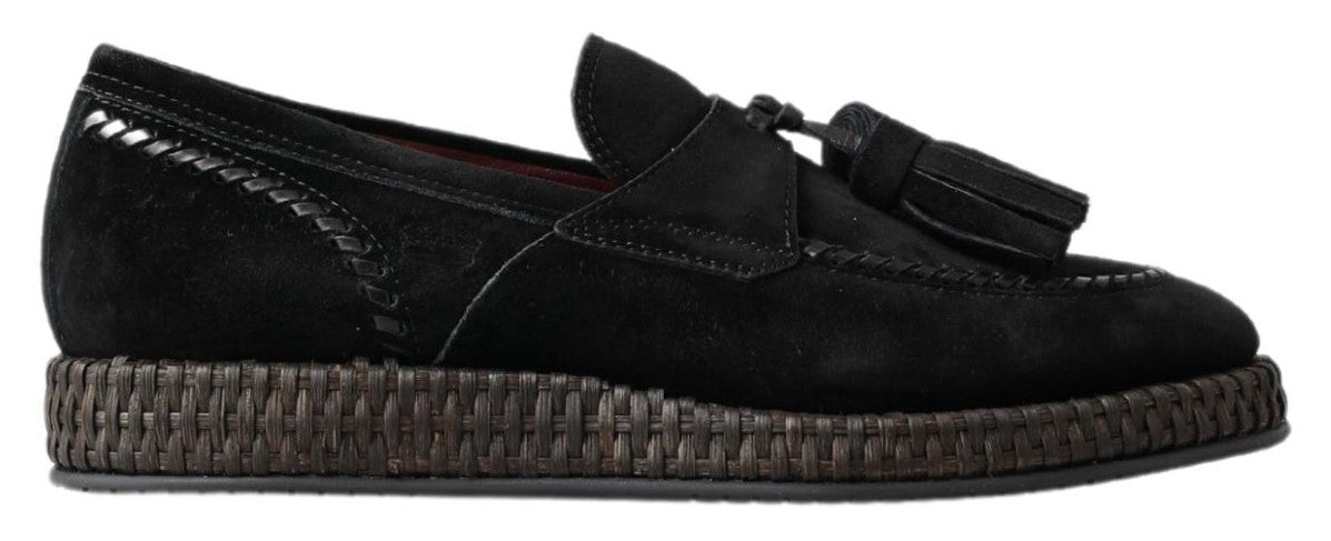 Dolce & Gabbana chique zwarte suède espadrillesneakers