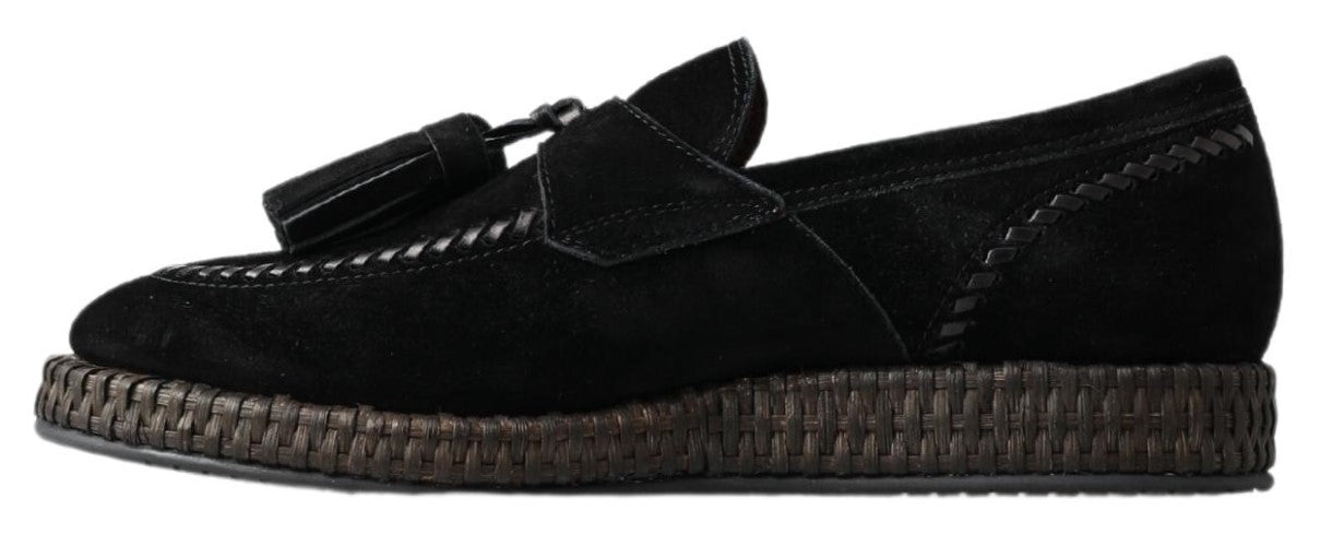 Dolce & Gabbana chique zwarte suède espadrillesneakers