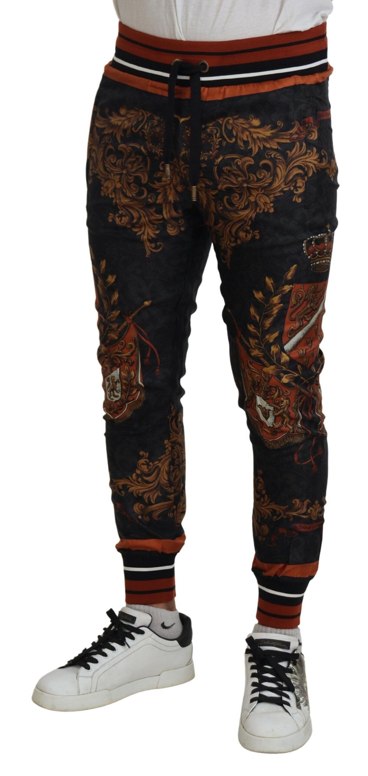 Dolce & Gabbana Barokke Kroon Zijden Joggingbroek