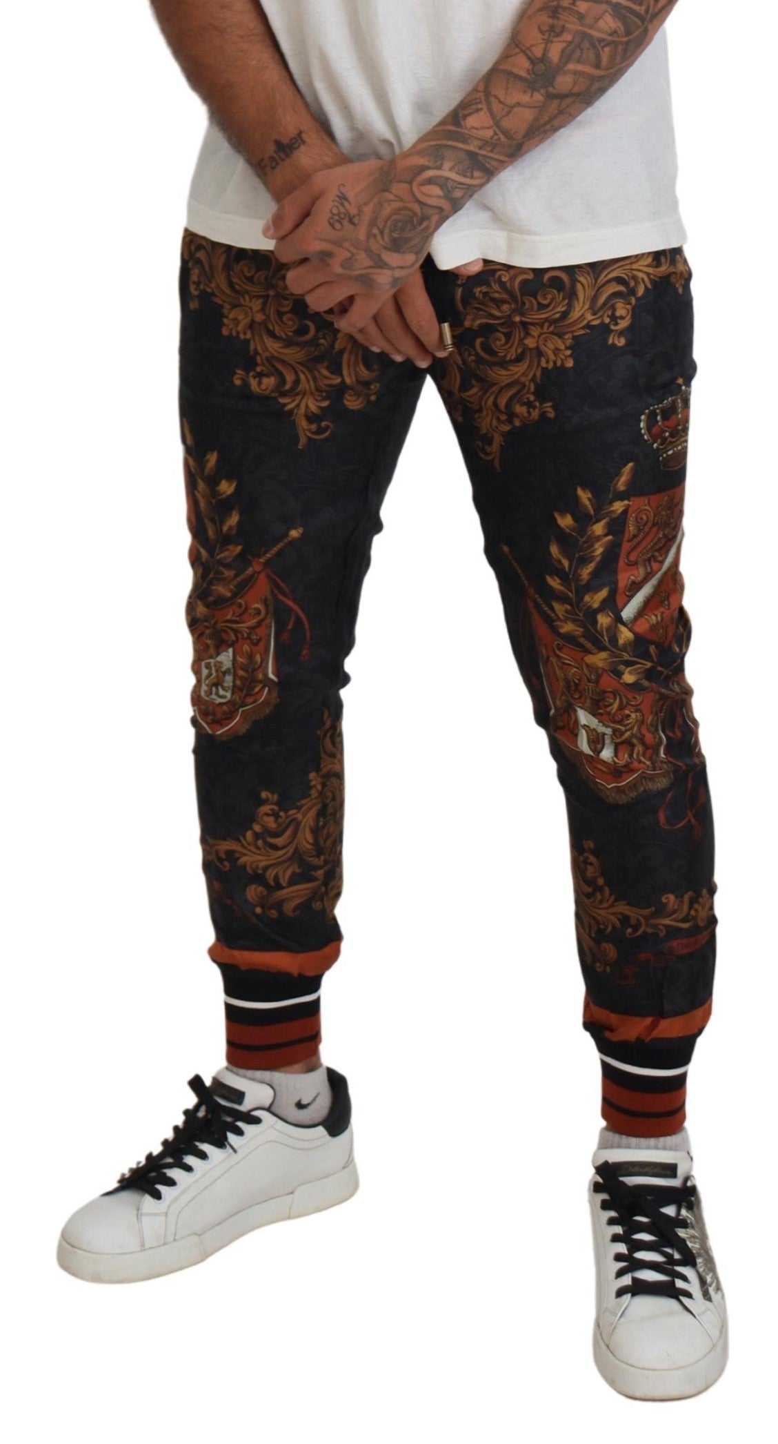 Dolce & Gabbana Barokke Kroon Zijden Joggingbroek