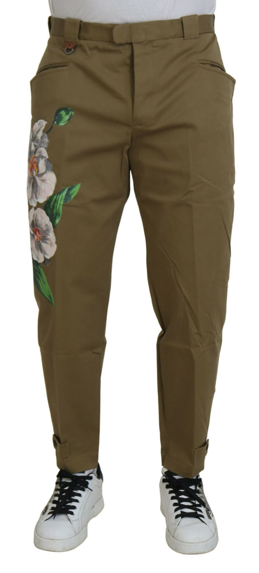 Dolce & Gabbana Exquisite Floral Beige Chino-broek