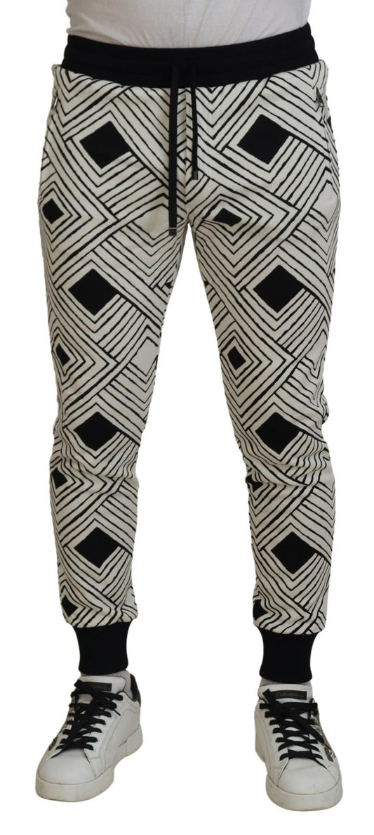 Dolce & Gabbana Elegante Monochrome Sport Joggingbroek