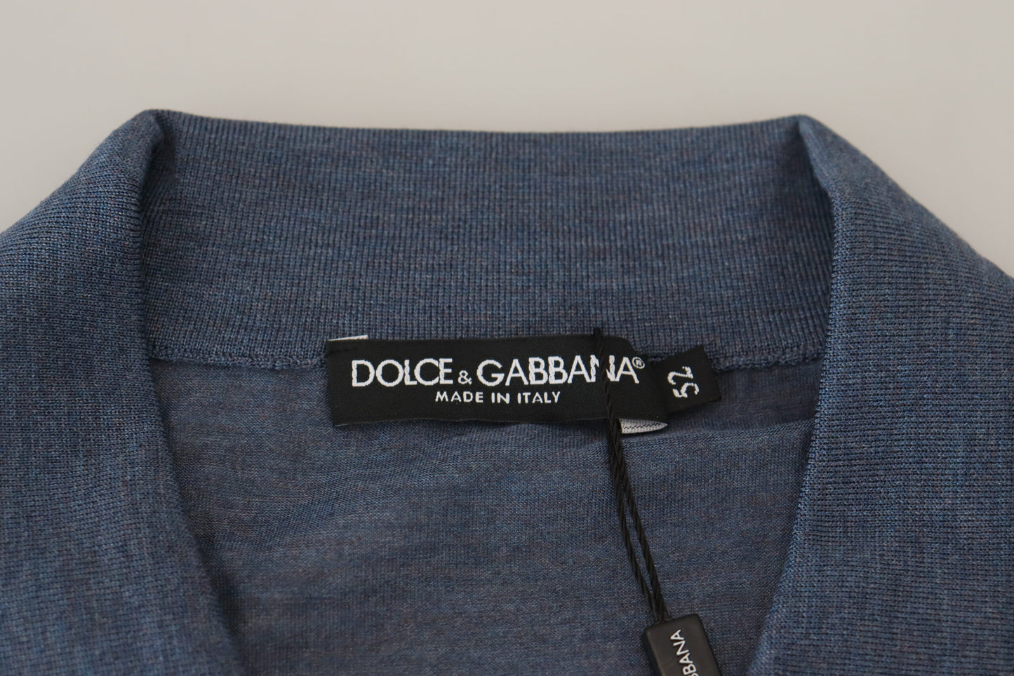 Dolce & Gabbana Elegante Zijden Blauwe Pullover Trui