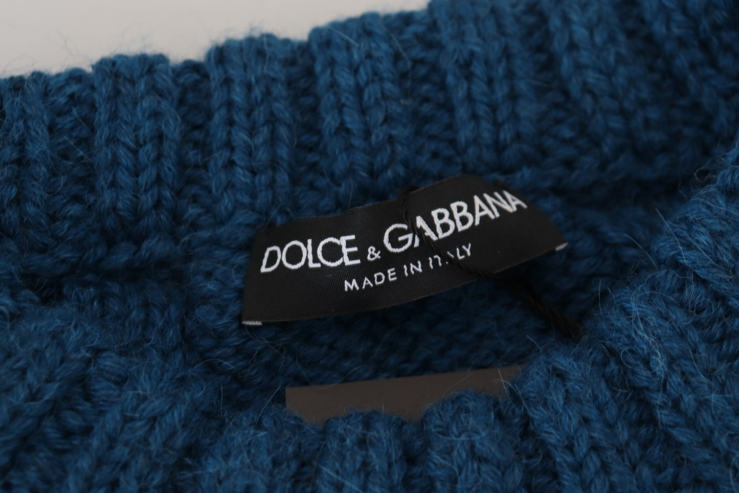 Dolce & Gabbana Elegante Blauwe Ronde Hals Trui