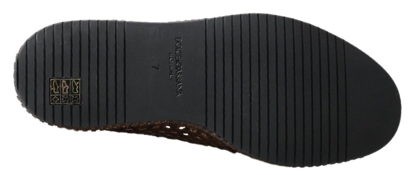 Dolce & Gabbana Elegante leren pantoffels in bruin