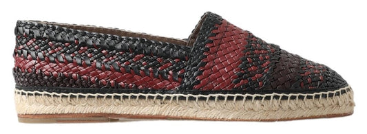 Dolce & Gabbana Elegante Geweven Leren Espadrilles