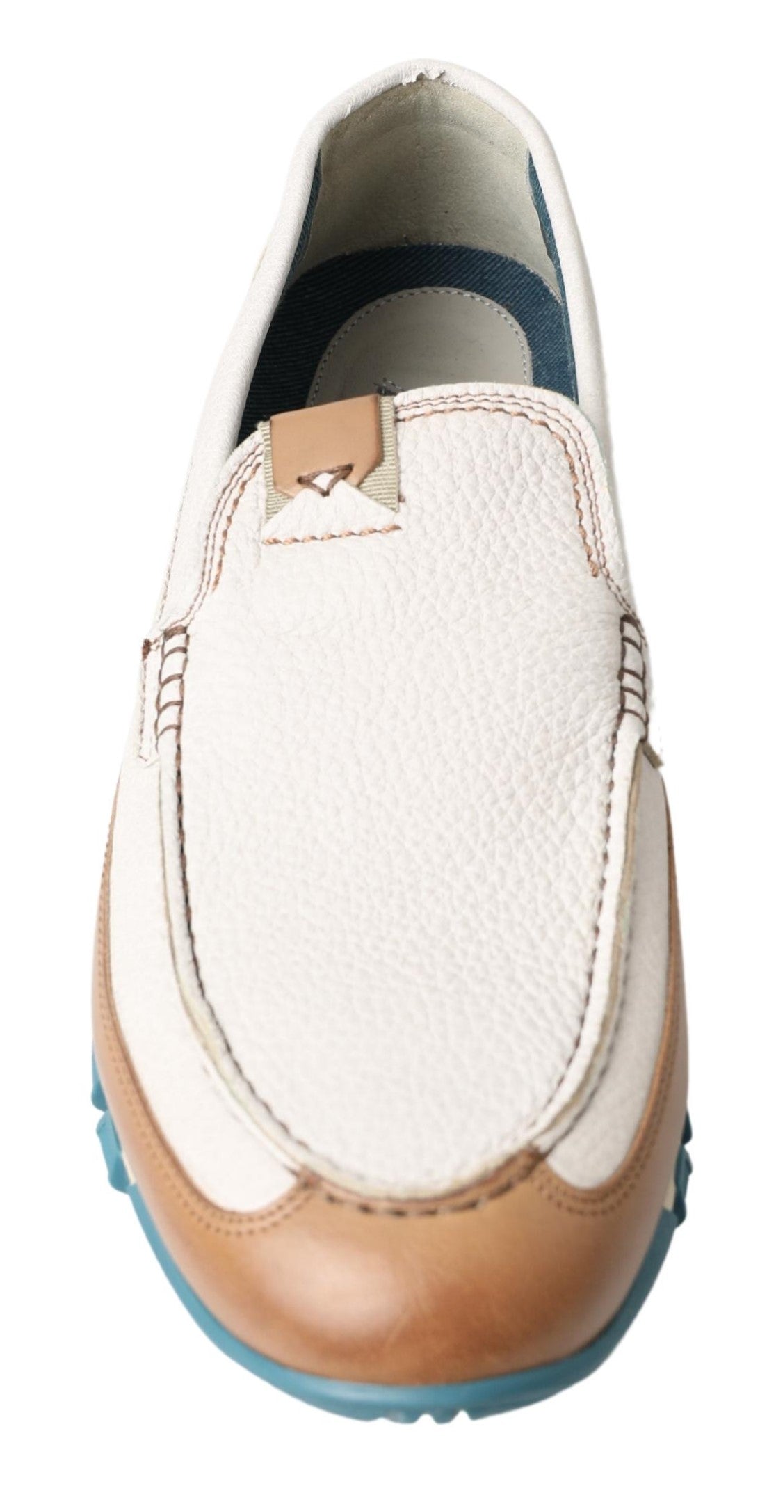 Dolce & Gabbana Elegante Witte Leren Pantoffels