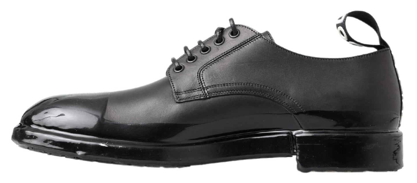 Dolce & Gabbana Elegante Derby Veterschoenen van Leer in Zwart