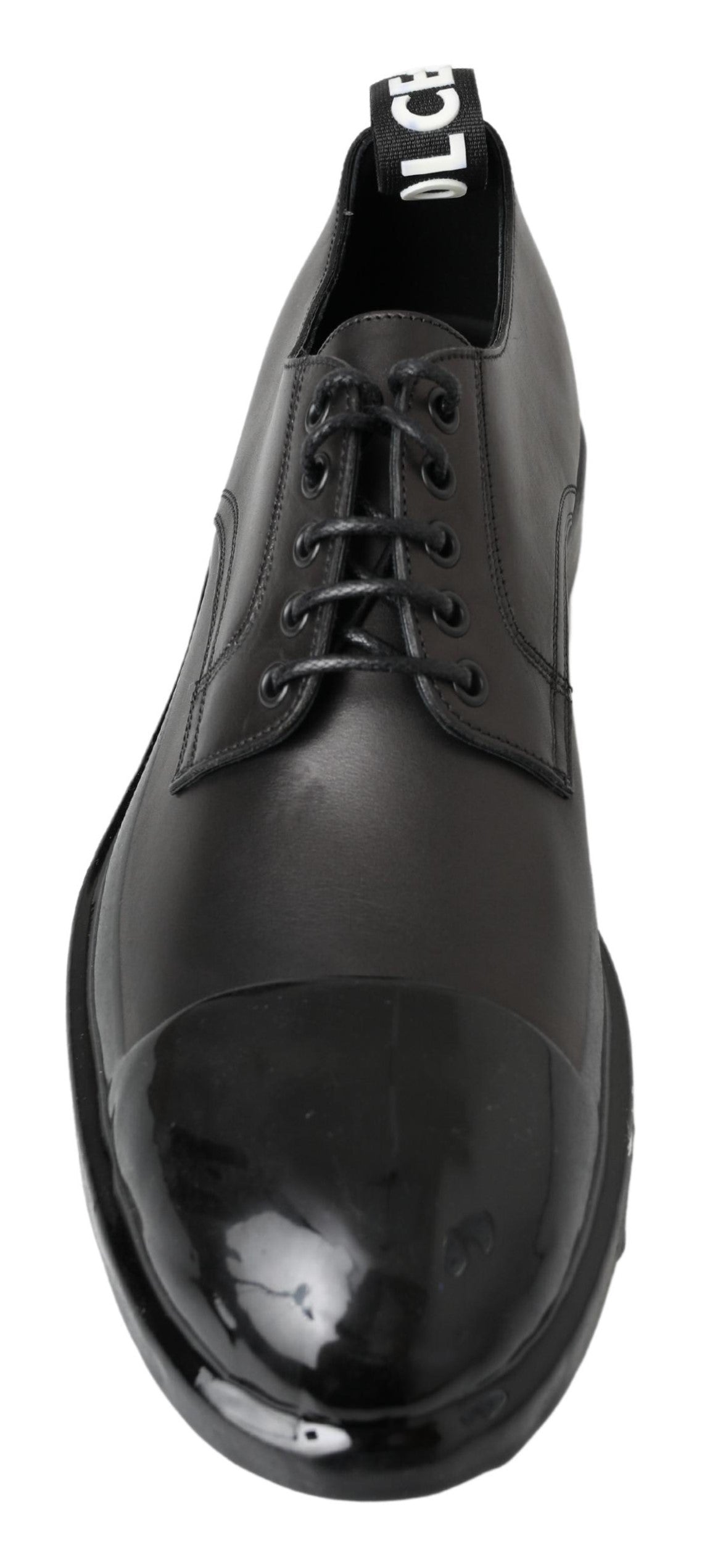 Dolce & Gabbana Elegante Derby Veterschoenen van Leer in Zwart