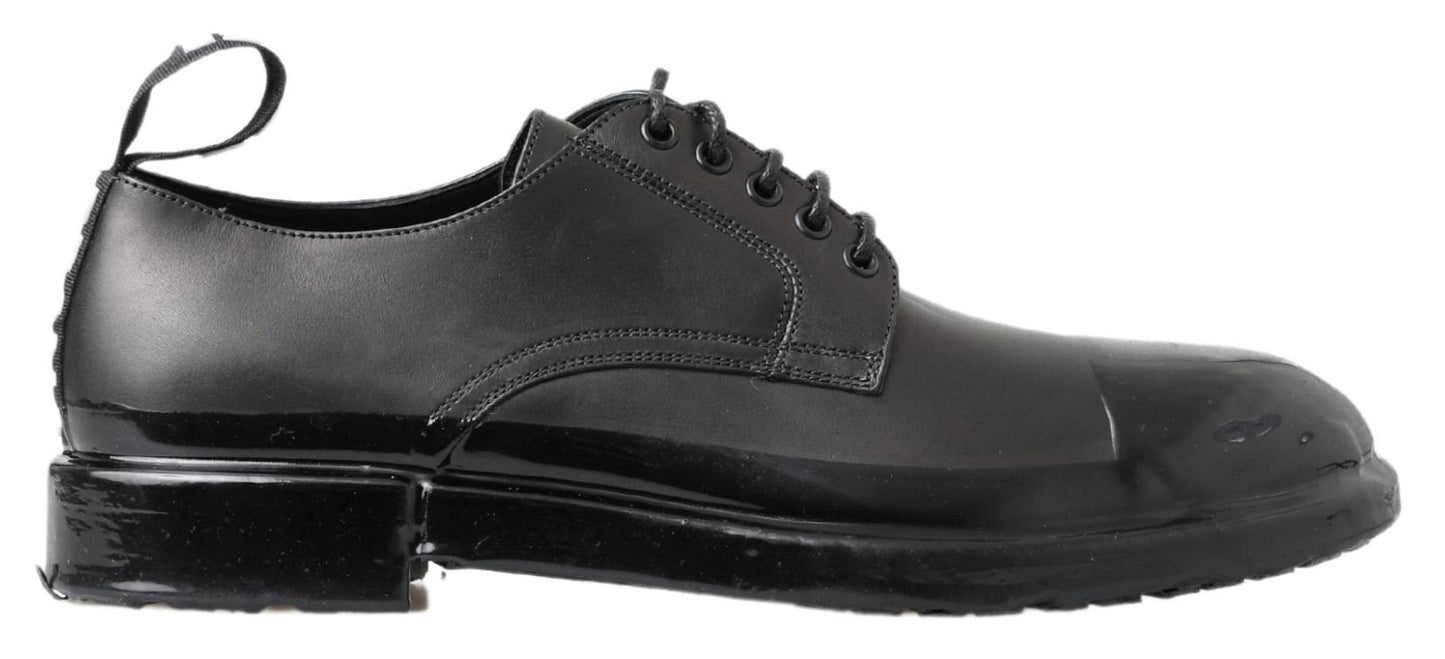 Dolce & Gabbana Elegante Derby Veterschoenen van Leer in Zwart