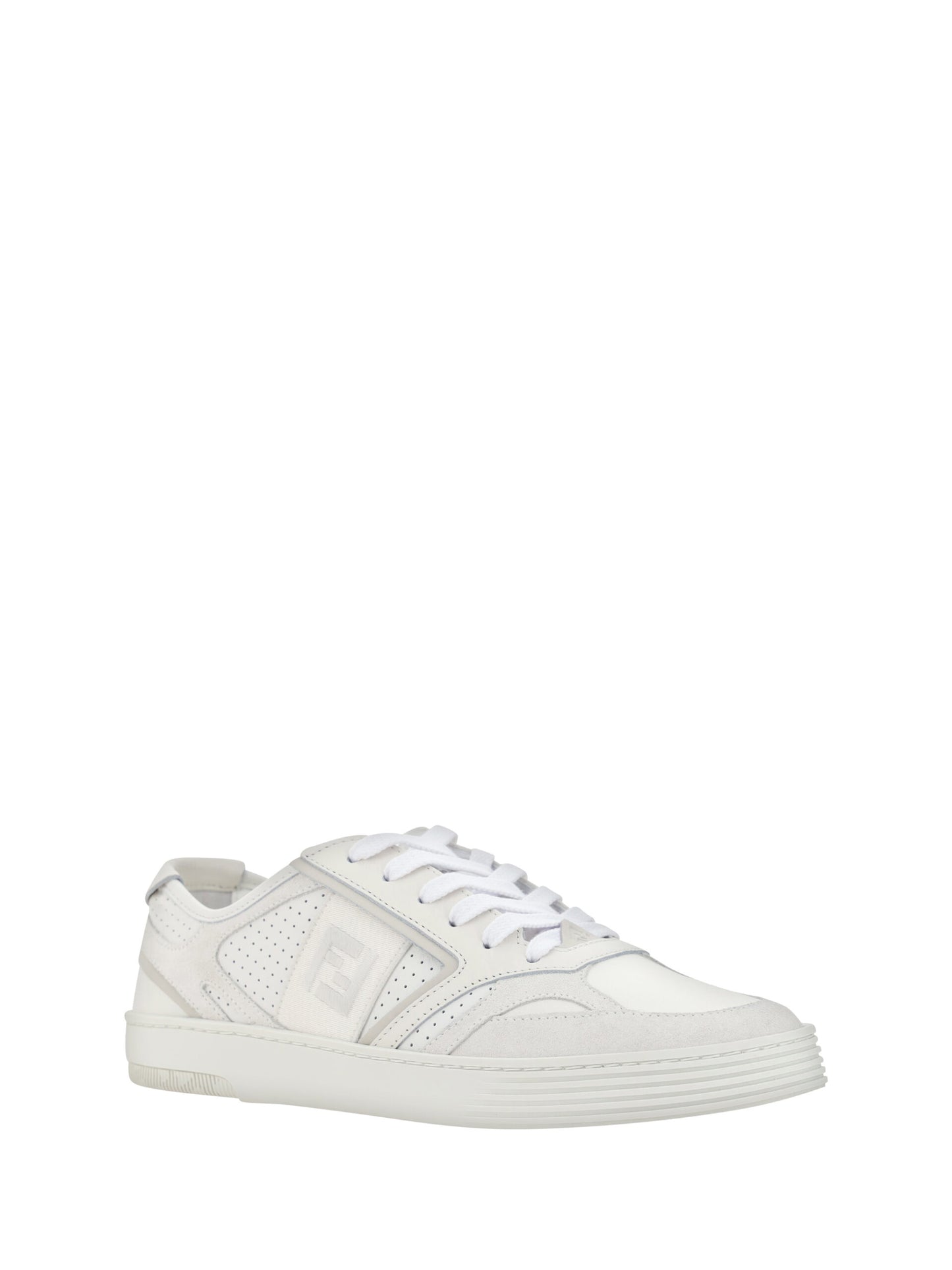 Fendi Elegante Lage Kalfsleren Sneakers in Wit