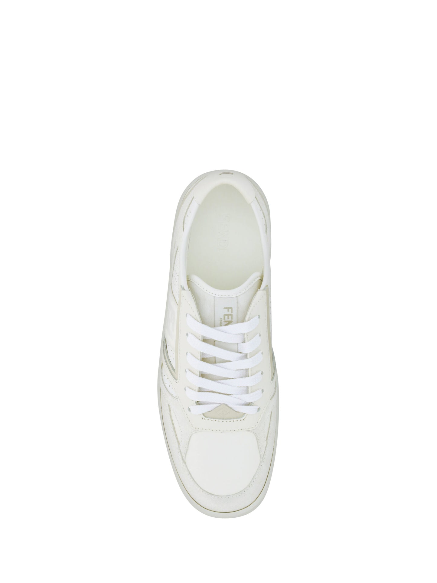 Fendi Elegante Lage Kalfsleren Sneakers in Wit