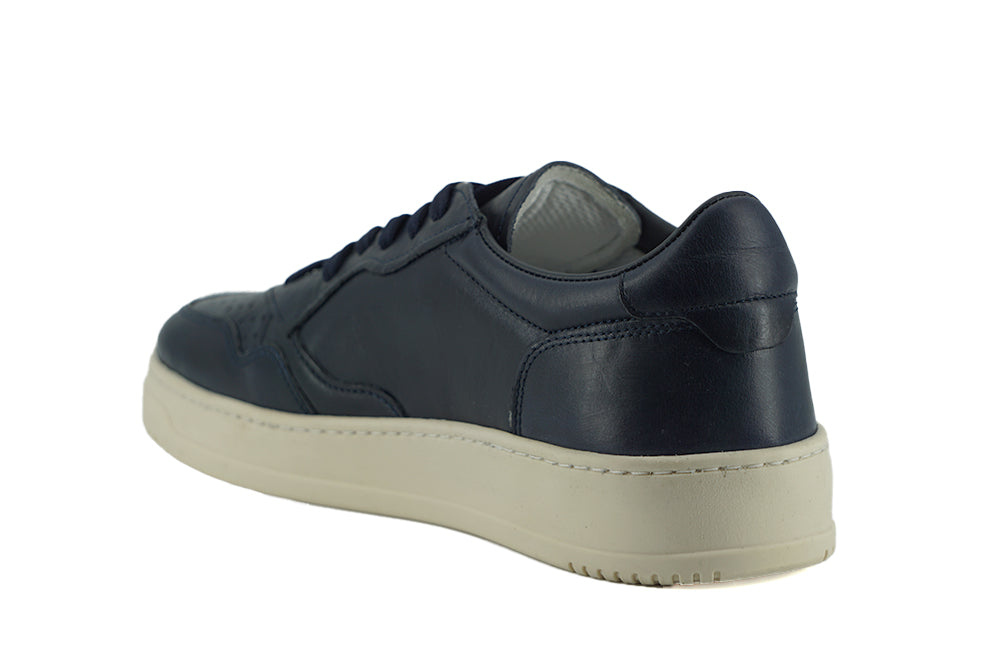 Saxone of Scotland Elegante marineblauwe leren sneakers