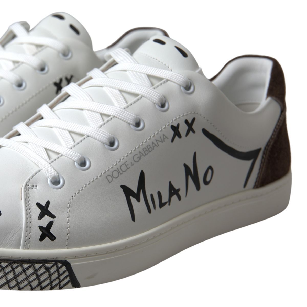 Dolce & Gabbana Strakke Witte Leren Casual Sneakers